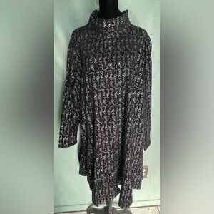 eShakti Black Dress with Silver Star Pattern